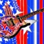 Placeholder: PEACE electric guitar PEACE psychedelic hippie trippy acid LSD PEACE GUITAR peacesign AMERICAN FLAG