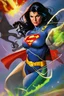 Placeholder: a series of pictures based on DC Comics Superheroes, amazing oil on canvas image of Chyna Laurer