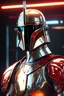 Placeholder: bobafett, GOLD red white CHROME, alta calidad, render 3d render, digital art, 32K ultra hd, hiperrealista, cinematográfico, de alta definición, nuevo diseño, estilo tron, detalles atmosféricos ultra detallados, hermosos efectos brillantes, efectos de chispa, MULTICOLORS, MATERIAL METAL,