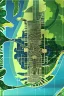 Placeholder: high detail map of an entire tropical dystopian city