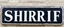 Placeholder: large and wide hand painted old sign that reads: "SHERRIF" white on black with inset boarder stripe in white
