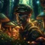 Placeholder: portrait of macho army officer inside glowing mushroom grove, 4k, down-light, soft light, depth of field, photo realism, trending on art station, high detail, sparypaint