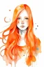 Placeholder: Watercolor long orange hair girl