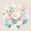 Placeholder: illustration flowers, pastel colors,floral elements, cute ,simple design,mandala