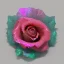 Placeholder: transparent multicolor crystal rose leaf