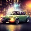 Placeholder: fiat 125p, city. high speed. bokeh. lens flare. warm lights. high detailed