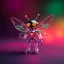 Placeholder: create fairy robot with glass colour wings and fairytale gradient multicoloured background