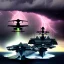 Placeholder: aircraft carrier in severe storm