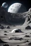 Placeholder: secret alien base on the moon with planet earth in the background