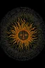 Placeholder: Black sun art with fire