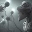 Placeholder: grey alien, volumetric lighting, particals, intricate detail, realistic, close up