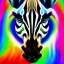 Placeholder: Dibujo al oleo de una Zebra pintada con muchas nubes de colores estilo Vincent van Gogh