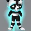 Placeholder: A male humanoid/furry panda with mint fur color that can use ice rainbow superpowers in digital style