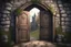 Placeholder: fantasy medieval open door