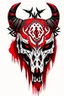 Placeholder: wolf skull with simple red tribal war paint on it