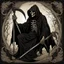 Placeholder: the grim reaper in the style of demonology