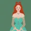 Placeholder: a young noble woman, red hair bun, smiling, joyful, happy to see us, wearing a turquoise embroidered gown with perls, renaissance era, in a ballroom, highly detailed, illustration, character art