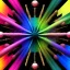 Placeholder: black wallpaper with a large single Exploding rainbow asterisk