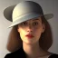 Placeholder: A young woman wearing a hat photorealistic