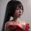 Placeholder: portrait only hitomi tanaka, long black hair, red dress, full body, 8k, highly realistic, octane render,