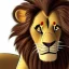 Placeholder: Lion King animation Honzo male dark brown lion wide green eyes