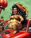 Placeholder: fat disgusting mexican woman in RAT Fink ed roth Style