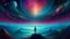 Placeholder: a stunning medium artwork depicting a figure standing on the edge of forever, surreal, dreamlike, fantasy, cosmic, vibrant colors, vast void, ethereal glow, mystical, atmospheric, panoramic view