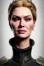 Placeholder: Cersei Lannister as evil queen in black leather, lena headay, leather, busty, cleavage, angry, rage, stern look. character design by cory loftis, fenghua zhong, ryohei hase, ismail inceoglu and ruan jia. unreal engine 5, artistic lighting, highly detailed, photorealistic, fantasy