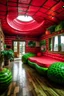 Placeholder: the inside of a house made out of watermelon