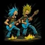 Placeholder: Beavis and Butthead as thin heavy metal guitarists, wearing t-shirts, screaming on stage and playing guitar, professional concert photography, spotlight, intricately detailed, cinematic, cartoon, dynamic composition,