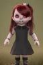 Placeholder: Wednesday Addams toddler, red hair, full body, jump, bokeh, hyper realistic