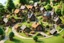 Placeholder: [tech-fantasy] Miniature techno-version village of the Shire hobbit steampunk tilt-shift