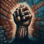 Placeholder: A clenched fist- Art - Tradition - Revolution - Dictator - Mural - Freedom - People, digital art, 4k, full details, high resolution, cinematic