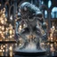 Placeholder: foaming giger escher ogre araknid sculpture in transparent murano glass beeing sprinkled by light fountain,bokeh like f/0.8, tilt-shift lens 8k, high detail, smooth render, down-light, unreal engine,bokeh like f/0.8, tilt-shift lens 8k, high detail, smooth render, down-light, unreal engine