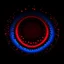 Placeholder: circle of waterdrops, dark romantic atmosphere, dark neon red and blue