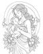 Placeholder: mother with his sun coloring page, full body (((((white background))))), only use an outline., real style, line art, white color, clean line art, white background, Sketch style