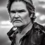 Placeholder: Kurt Russell as Han Solo, dramatic light, close up, smoky background, high detail, cinematic, vignette