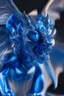 Placeholder: transparent gemstone gargoyle, in blue fire chrome casino, high detail, 8k, cinematic, depth of field, art