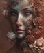 Placeholder: an abstract painting of rusted metal and flowers, portrait, rust, scaffolding, iron cladding, decay, mixed media, textured, anatomically correct, beautiful perfect face, sharp focus, highly detailed