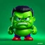 Placeholder: chibi cute caricature of Hulk as a 1930's clown, surrounded by will-o'-the-wisp, elegant, close wiew, dynamic pose, photorealistic rendering --ar 2:3 --stylize 500 --v 6