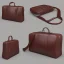 Placeholder: Luxury leather briefcase bag with bong