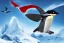 Placeholder: penguin flying in the sky with his two wings