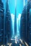 Placeholder: фуруристичный город с плавными био линиями