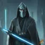 Placeholder: star wars bald male corellian jedi pilot wearing black and gunmetal grey old republic armored robes with gold trim, alone, battle-ready Jedi Master defending a ruined ancient city surrounded by golden light, centered head and shoulders portrait, hyperdetailed, dynamic lighting, hyperdetailed background, 8k resolution, volumetric lighting, light skin, fully symmetric details