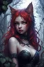 Placeholder: CAT GIRL, FANTASY, FORESTY, VINES, SOULLESS, FLUFFY TAIL, RED HAIR, METAL