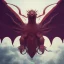 Placeholder: Portrait of dragon, highly detailed, color patterns on wings, soft studio lighting, background 64k