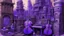 Placeholder: A violet cybernetic city with instruments painted by Leonardo da Vinci