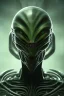 Placeholder: alien, head, evil,green eyes, weapons, blood, 8k, finely detailed, photo realistic, HR Giger style