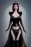 Placeholder: Geena Davis as evil queen in black leather gown, evil, busty, cleavage, curvy, angry, stern look. character design by cory loftis, fenghua zhong, ryohei hase, ismail inceoglu and ruan jia. unreal engine 5, artistic lighting, highly detailed, photorealistic, fantasy