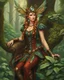 Placeholder: Pintura steampunk de una Reyna elfo en el bosque, coloreada, maximalista, calidad ultra, hiperdetallada, 12k